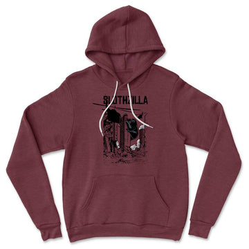 Slothzilla Hoodie in Heather Maroon color